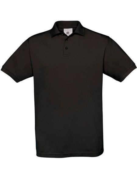 Herren-Poloshirt Piqué schwarz