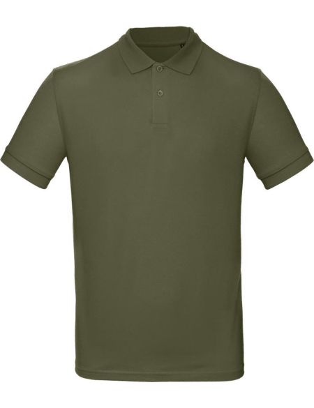 Herren-Poloshirt aus Piqué-Bio-Baumwolle Inspire Polo Urban Khaki