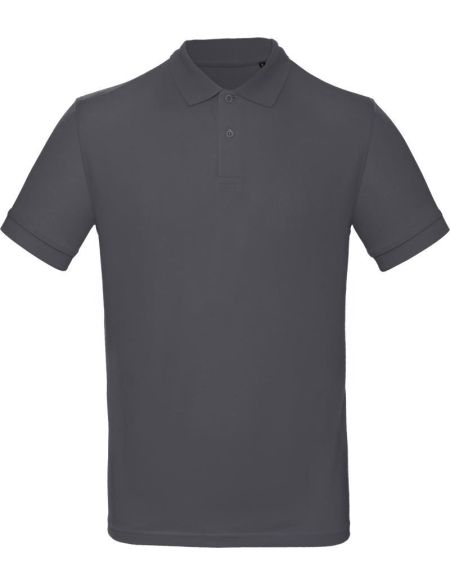 Poloshirt Herren Piqué aus Bio-Baumwolle Inspire Polo dunkelgrau