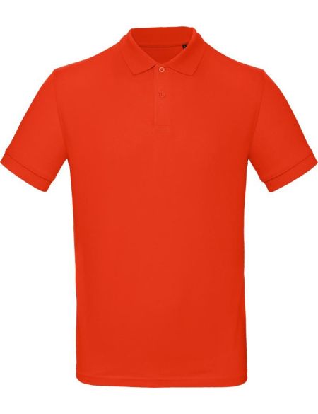 Poloshirt Herren Piqué aus Bio-Baumwolle Inspire Polo feuerrot