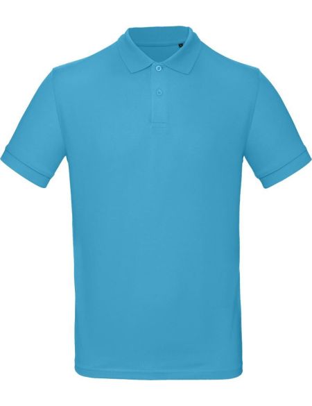 Herren-Poloshirt Piqué aus Bio-Baumwolle Inspire Polo sehr türkis
