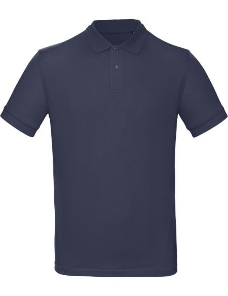 Poloshirt Herren Piqué aus Bio-Baumwolle Inspire Polo Marineblau