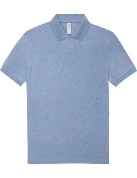 Piqué-Poloshirt aus schwerer Baumwolle My Polo 210 meliert blau