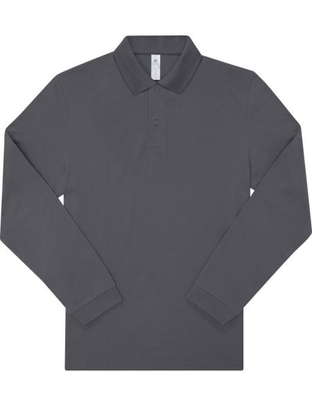 Piqué-Poloshirt mit langen Ärmeln My Polo 180 LSL dunkelgrau