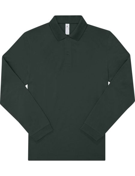 Piqué-Poloshirt mit langen Ärmeln My Polo 180 LSL dunkler Wald