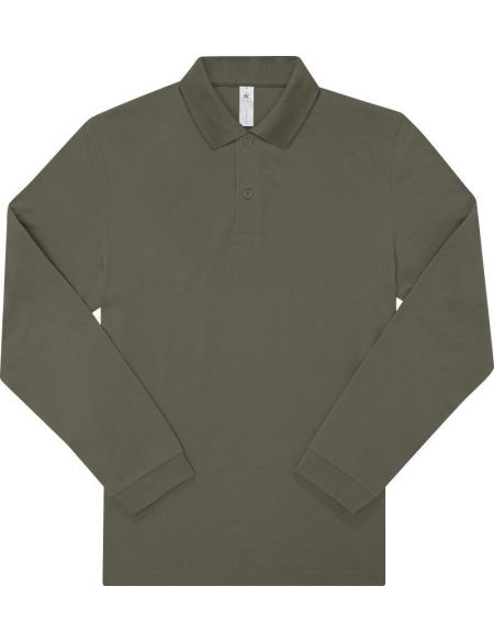 Piqué-Poloshirt mit langen Ärmeln My Polo 180 LSL in Tarngrün