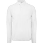 Herren-Pique-Poloshirt mit langen Ärmeln ID.001 LSL weiß