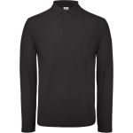 Herren-Piqué-Poloshirt mit langen Ärmeln ID.001 LSL schwarz