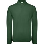 Herren-Piqué-Poloshirt mit langen Ärmeln ID.001 LSL flaschengrün