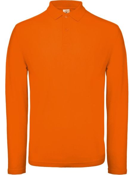 Herren-Pique-Poloshirt mit langen Ärmeln ID.001 LSL orange