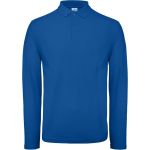 Poloshirt Herren Piqué mit langen Ärmeln ID.001 LSL Königsblau