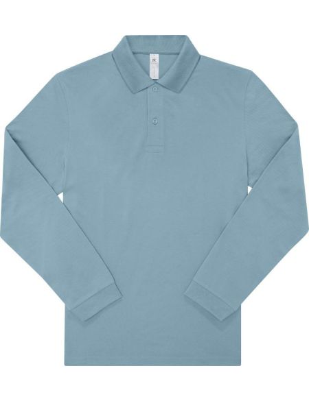 My Polo 210 LSL amalfiblaues, schweres Baumwoll-Piqué-Poloshirt mit langen Ärmeln