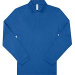 Mein Polo 210 LSL königsblaues, schweres Baumwoll-Piqué-Poloshirt mit langen Ärmeln