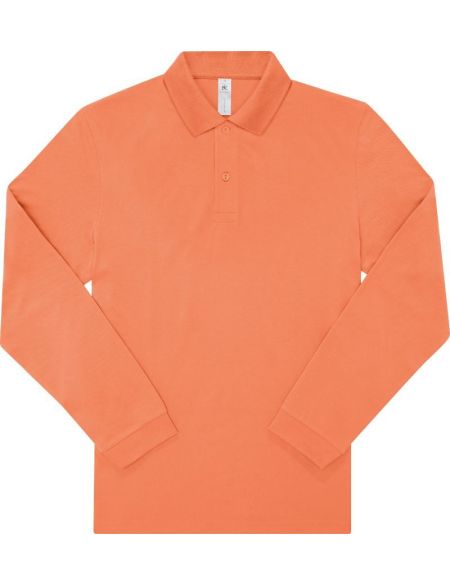 Langärmliges Piqué-Poloshirt „My Polo 210 LSL Amalfi Coral“ aus schwerer Baumwolle
