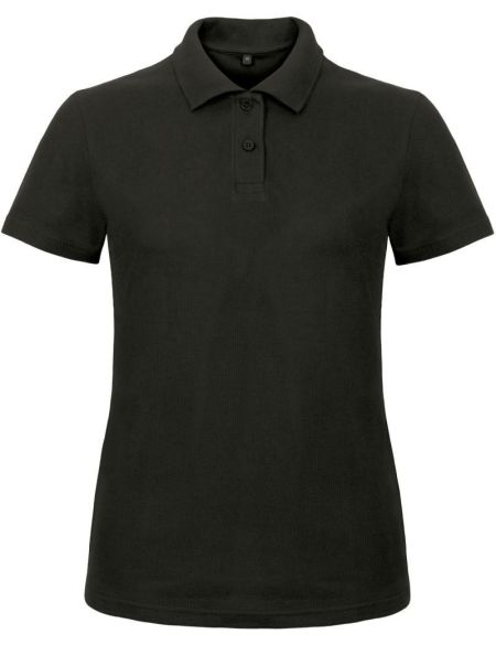 Damen-Poloshirt Piqué ID.001 Damen schwarz