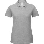 Damen-Poloshirt Piqué ID.001 grau meliert