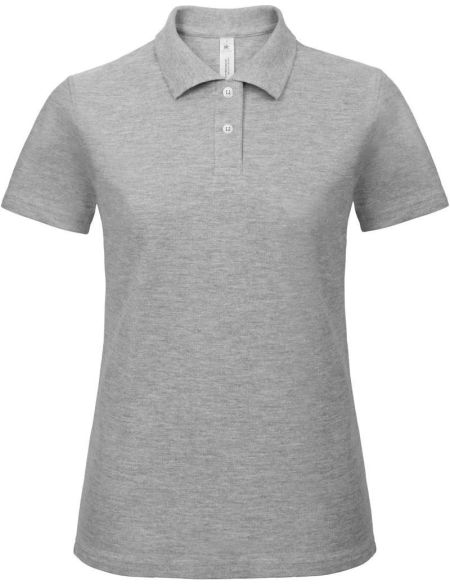Damen-Poloshirt Piqué ID.001 grau meliert