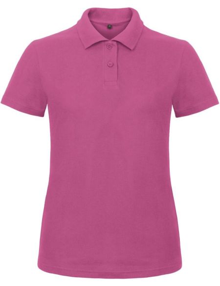 Damen-Poloshirt Piqué ID.001 fuchsia