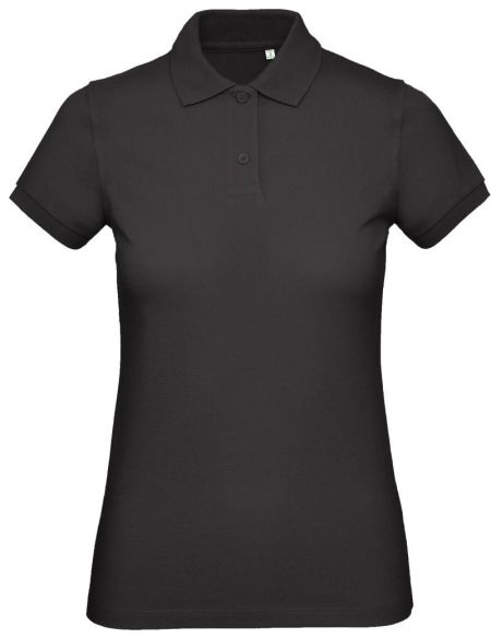 Piqué-Damen-Poloshirt aus Bio-Baumwolle Inspire Polo Damen schwarz
