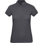 Piqué-Damen-Poloshirt aus Bio-Baumwolle Inspire Polo Damen dunkelgrau