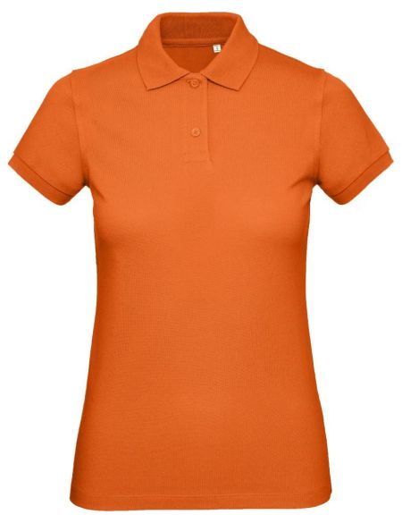 Damen-Poloshirt aus Piqué-Bio-Baumwolle Inspire Polo urban orange