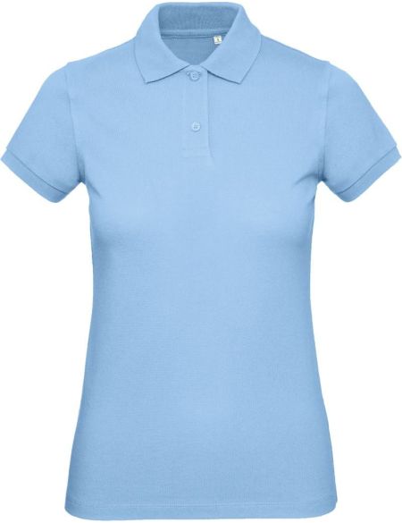Damen-Piqué-Poloshirt aus Bio-Baumwolle Inspire Polo himmelblau