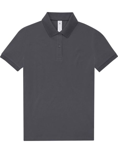 Damen-Piqué-Poloshirt aus schwerer Baumwolle My Polo 210 Damen Dunkelgrau