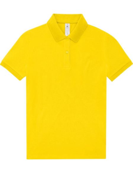 Damen-Piqué-Poloshirt aus schwerer Baumwolle My Polo 210 Damen sanftes Gelb