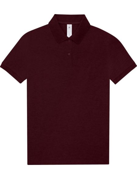 Damen-Piqué-Poloshirt aus schwerer Baumwolle My Polo 210 Women Heather Burgundy