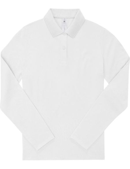 Damen-Pique-Poloshirt mit langen Ärmeln My Polo 180 LSL Damen weiß