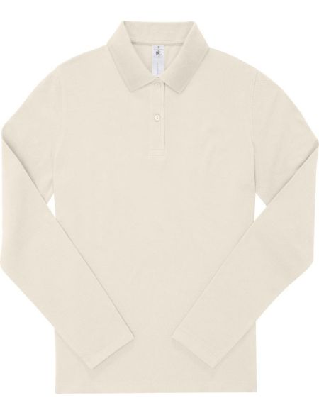 Damen-Piqué-Poloshirt mit langen Ärmeln My Polo 180 LSL Damen gebrochenes Weiß