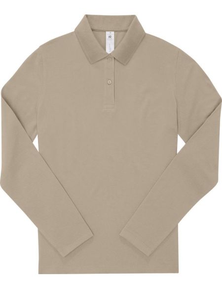 Damen-Pique-Poloshirt mit langen Ärmeln My Polo 180 LSL Damen weiß