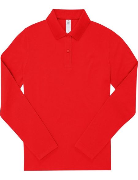 Damen-Piqué-Poloshirt mit langen Ärmeln My Polo 180 LSL Damen rot