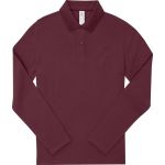 Damen-Pique-Poloshirt mit langen Ärmeln My Polo 180 LSL Damen Burgunderrot