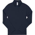 Damen-Pique-Poloshirt mit langen Ärmeln My Polo 180 LSL Damen Marineblau