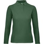 Damen-Pique-Poloshirt mit langen Ärmeln ID.001_LSL_women flaschengrün