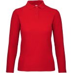 Damen-Pique-Poloshirt mit langen Ärmeln ID.001_LSL_women rot
