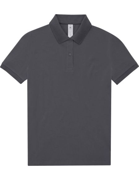 Damen-Poloshirt Piqué My Polo 180 Damen dunkelgrau