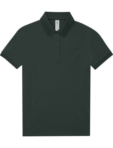 Damen-Poloshirt Piqué My Polo 180 Damen dunkler Wald