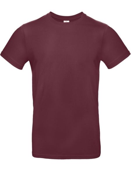 T-Shirt aus schwerer Baumwolle E190 Burgunderrot