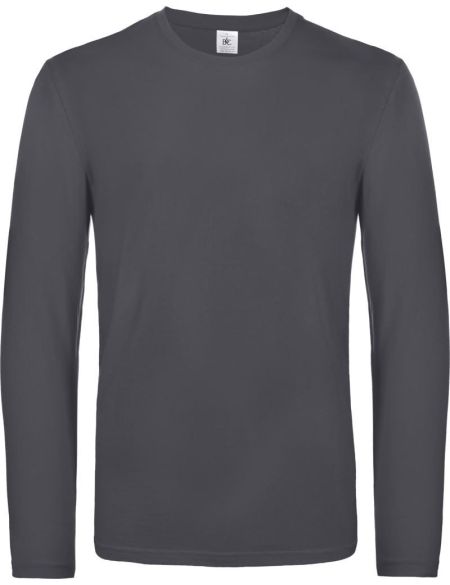 Langarm-T-Shirt aus schwerer Baumwolle E190 LSL in Dunkelgrau