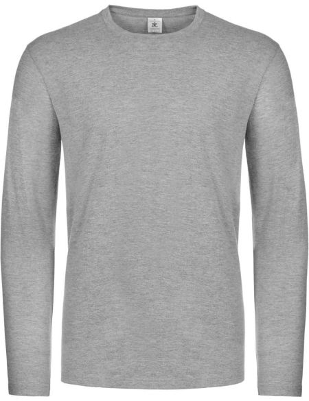 Langärmliges T-Shirt aus schwerer Baumwolle E190 LSL in Sportgrau