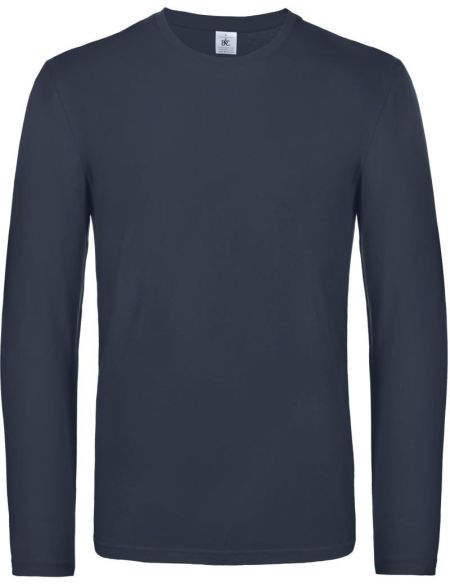 Langärmliges T-Shirt aus schwerer Baumwolle E190 LSL in Marineblau
