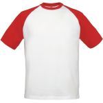 T-Shirt Raglan-Kontrast Base-Ball weiß/rot