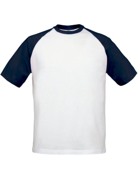 T-Shirt Raglan-Kontrast Base-Ball weiß/rot