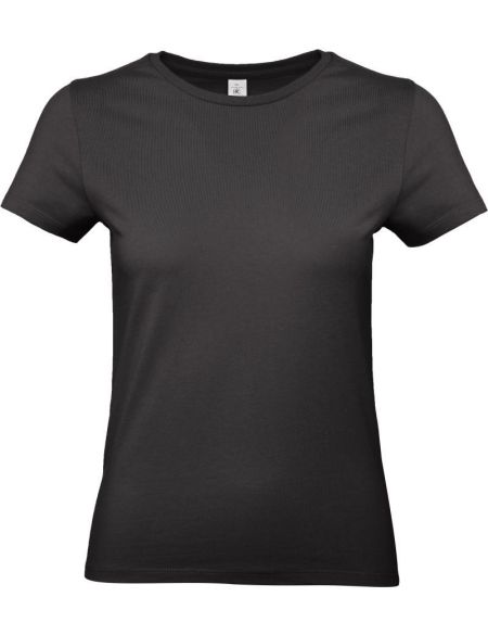 Damen-T-Shirt aus schwerer Baumwolle E190 Damen schwarz