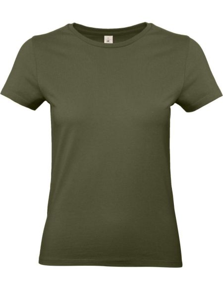 Damen-T-Shirt aus schwerer Baumwolle E190 Women Urban Khaki
