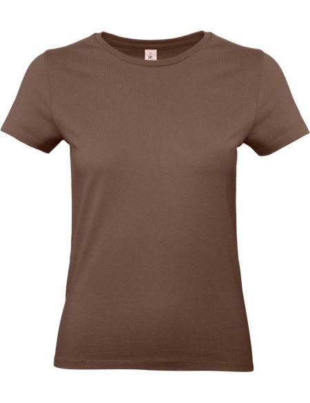 Damen-T-Shirt aus schwerer Baumwolle E190 Damen Schokolade