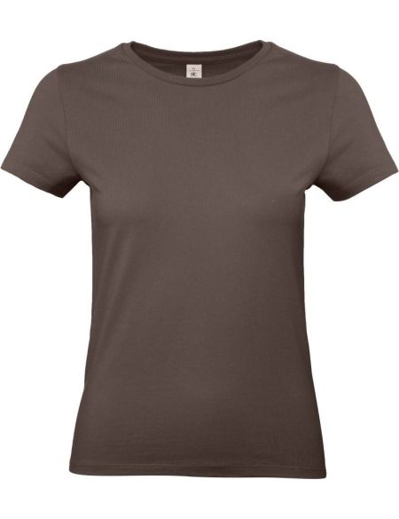 Damen-T-Shirt aus schwerer Baumwolle E190 Damen braun