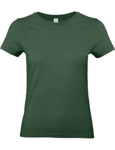 Damen-T-Shirt aus schwerer Baumwolle E190 Damen flaschengrün